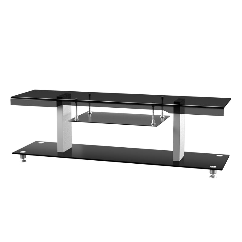 Suri Contemporary 60-inch Bent Glass Black TV Console