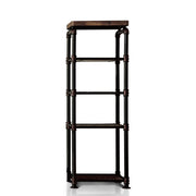Ryder Antique Black & Copper Accented Pipe Metal 5-Tier Pier Shelf
