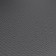 Swatch of black fabric on a contemporary black office chair with mesh and a headrest