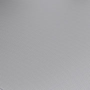 Swatch of gray fabric on a contemporary black office chair with mesh and a headrest