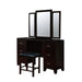 Covington Contemporary 3-Sided Mirror Espresso Vanity and Stool Set