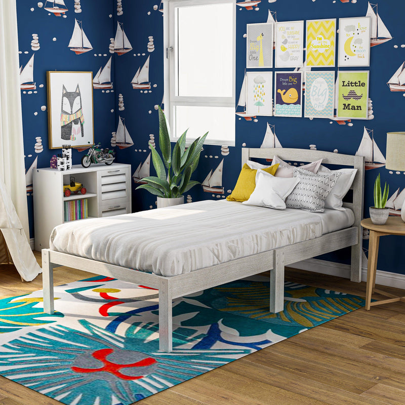 Tayler Farmhouse Ladderback Mattress Ready Twin Platform Youth Bed