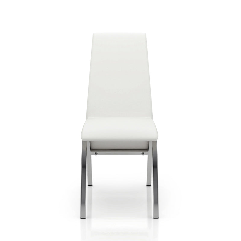 Alani Leatherette and Curved Chrome Dining Chairs (Set of 2)