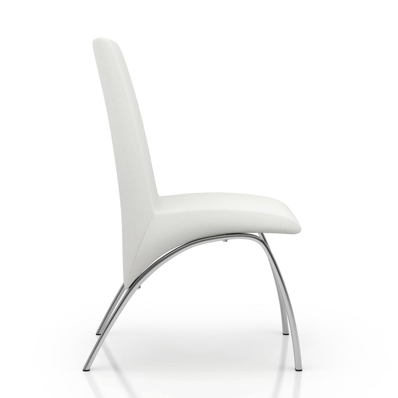 Alani Leatherette and Curved Chrome Dining Chairs (Set of 2)