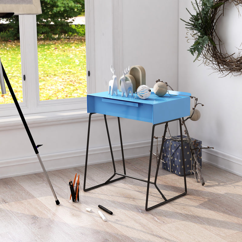 Tollero Modern Metal Full Extension Single-Drawer Accent Table