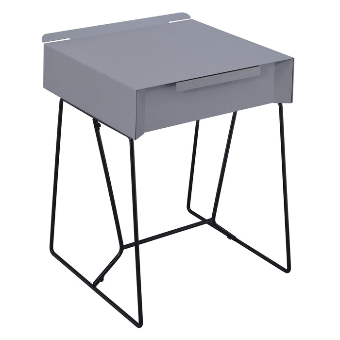 Tollero Modern Metal Full Extension Single-Drawer Accent Table