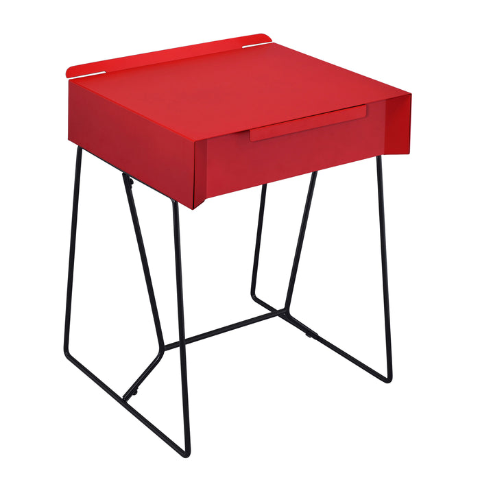 Tollero Modern Metal Full Extension Single-Drawer Accent Table