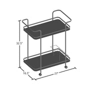 AuReilla Champagne and Glass 2-tier Serving Cart with Wine Bottle Rack