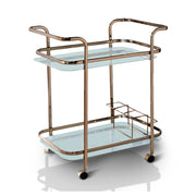 AuReilla Champagne and Glass 2-tier Serving Cart with Wine Bottle Rack