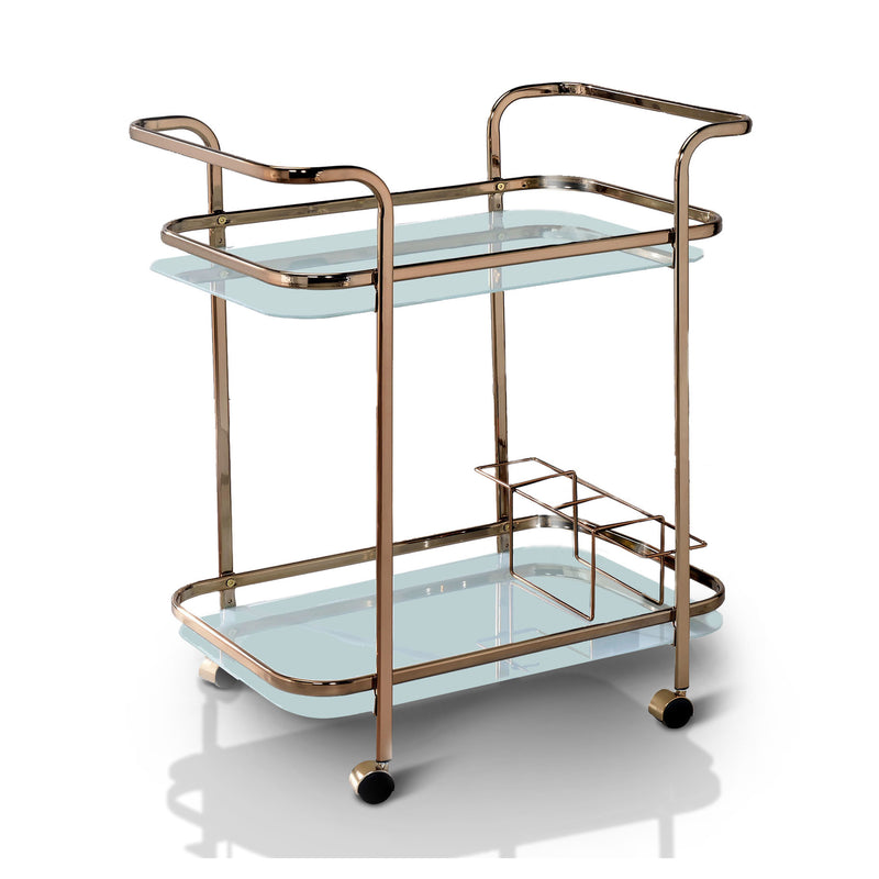 AuReilla Champagne and Glass 2-tier Serving Cart with Wine Bottle Rack