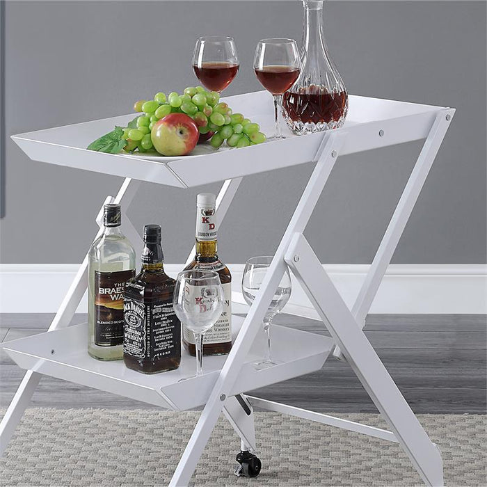 Frank Metal 2 Lipped Shelf Space-Saving Folding & Mobile Serving Cart