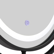 Eddison Black & Copper Metal Circular Wall Mirror with LED Light Ring