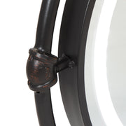 Eddison Black & Copper Metal Circular Wall Mirror with LED Light Ring