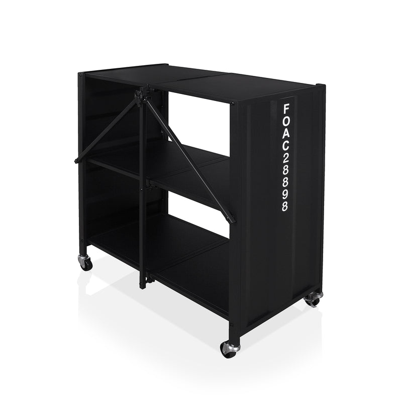 Brandt Shipping Steel Crate Inspired Mobile Folding Bookshelf