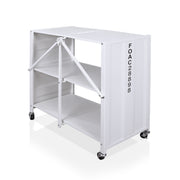 Brandt Shipping Steel Crate Inspired Mobile Folding Bookshelf