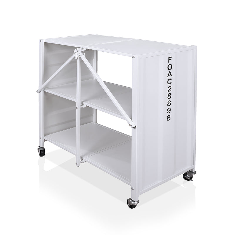 Brandt Shipping Steel Crate Inspired Mobile Folding Bookshelf
