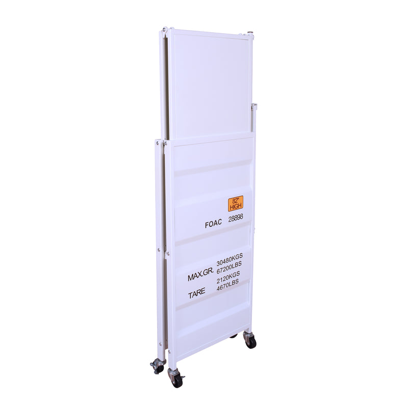 Brandt Shipping Steel Crate Inspired Mobile Folding Bookshelf
