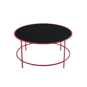 Banks Red And Black Glasstop Circular Coffee Table