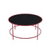 Banks Red And Black Glasstop Circular Coffee Table