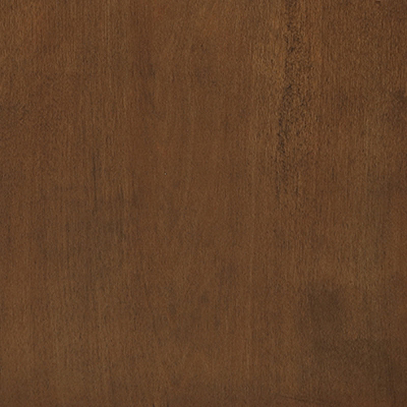 Top-down close up dark oak finish rubberwood of mid-century modern end table.