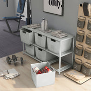 Switzer Urban Gun Metal 44-inch Storage Shelf and Six Removable Bins