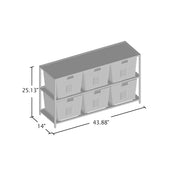 Switzer Urban Gun Metal 44-inch Storage Shelf and Six Removable Bins