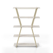 Nicole Metal Open Back Hourglass 5-Tier Bookshelf