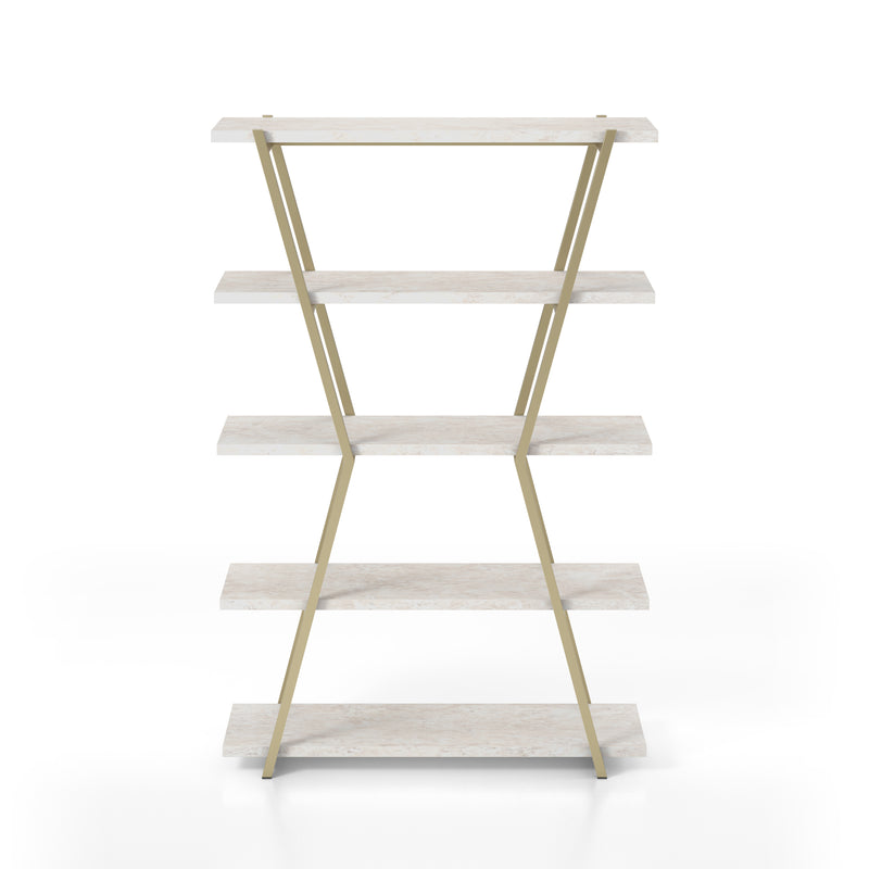 Nicole Metal Open Back Hourglass 5-Tier Bookshelf