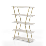 Nicole Metal Open Back Hourglass 5-Tier Bookshelf