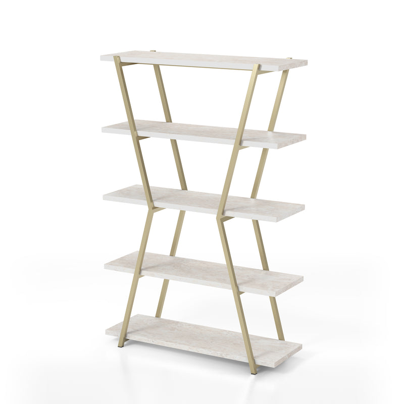 Nicole Metal Open Back Hourglass 5-Tier Bookshelf