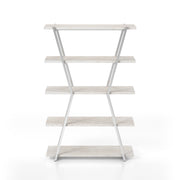 Nicole Metal Open Back Hourglass 5-Tier Bookshelf