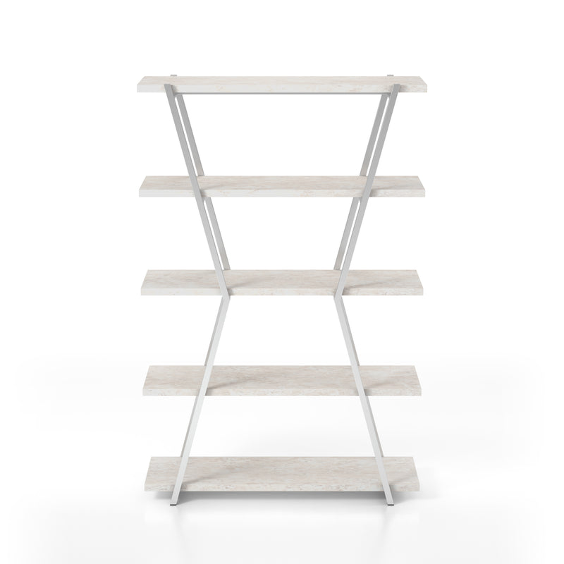 Nicole Metal Open Back Hourglass 5-Tier Bookshelf