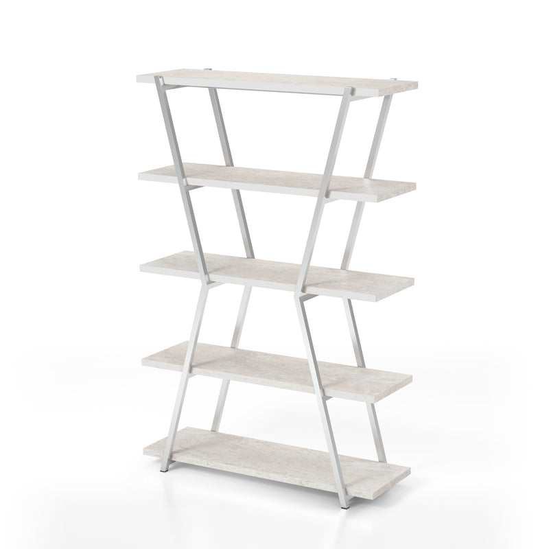 Nicole Metal Open Back Hourglass 5-Tier Bookshelf