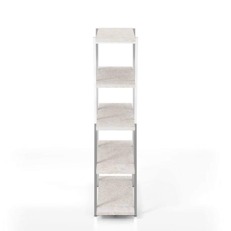 Nicole Metal Open Back Hourglass 5-Tier Bookshelf