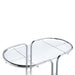 Isma Chrome and Glass Mobile Serving Cart with Wine Bottle Rings