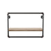 Bate Urban Sand Black Pipe Metal and Natural Tone Floating Wall Shelf