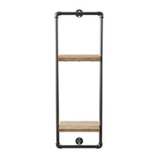 Bate Urban Sand Black Pipe Metal and Natural Tone Floating Wall Shelf