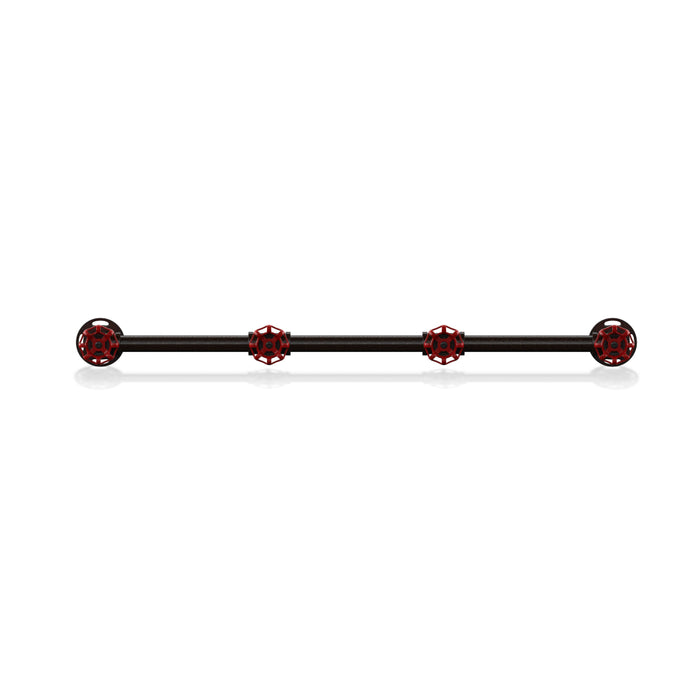 Davey Sand Black Pipe Metal and Red Water Valve Wall Mounted Coat Rack