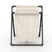 Byron Off-White Canvas and Sand Black Pipe Metal Urban Laundry Hamper