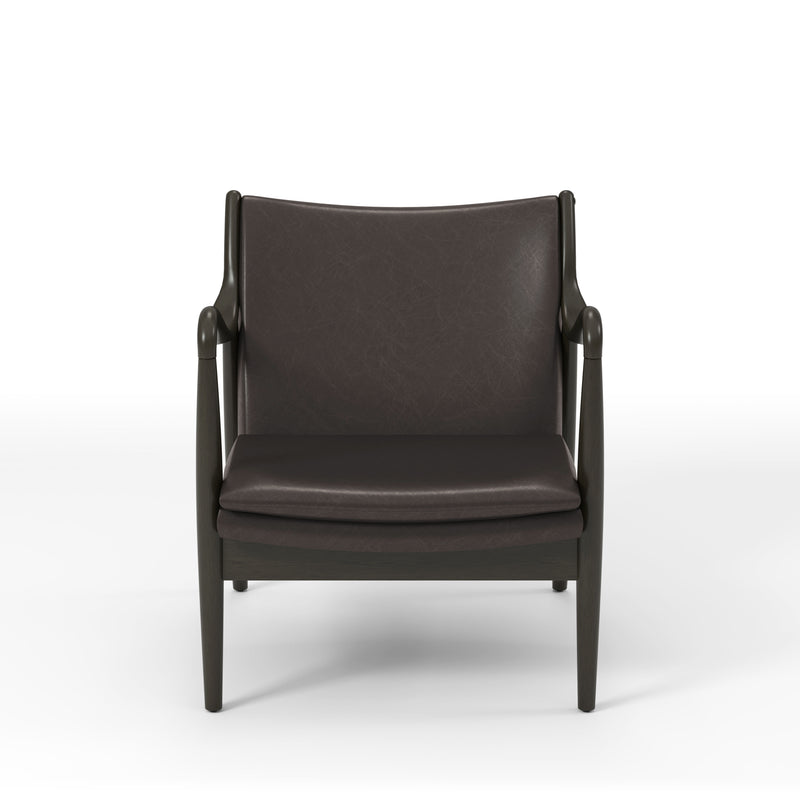 Hayes Mid-Century Modern Upholstered and Solid Wood Accent Chair