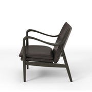 Hayes Mid-Century Modern Upholstered and Solid Wood Accent Chair