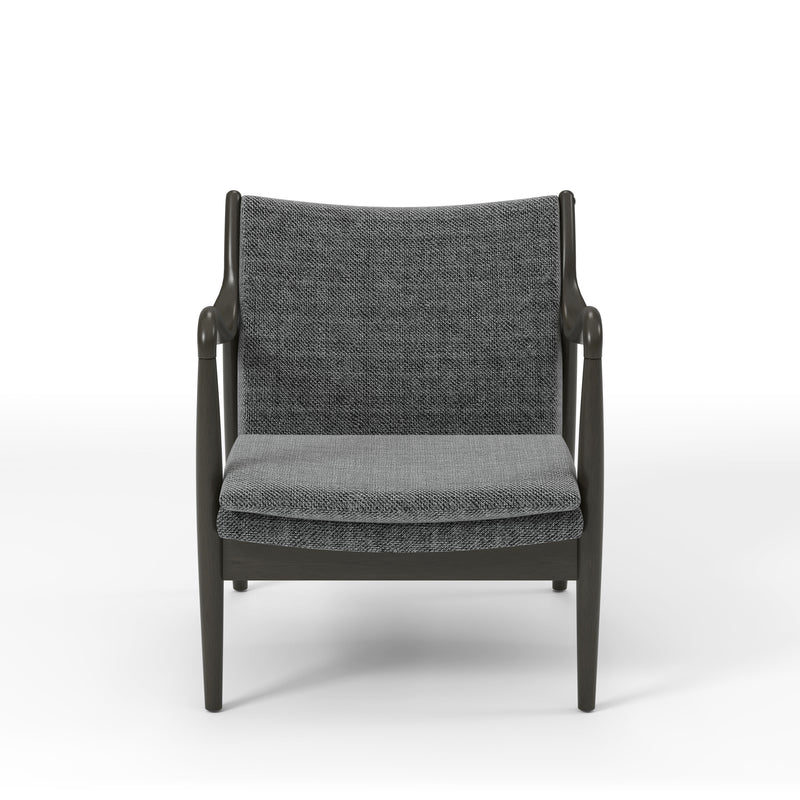 Hayes Mid-Century Modern Upholstered and Solid Wood Accent Chair