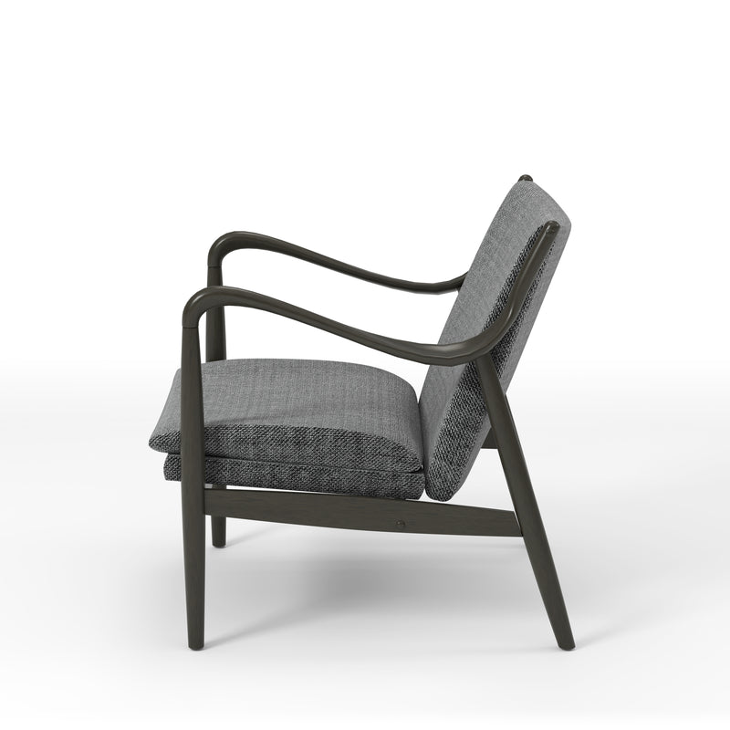 Hayes Mid-Century Modern Upholstered and Solid Wood Accent Chair