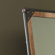 Whittaker Sand Black Pipe Metal and Wood Frame Free-standing Mirror