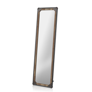 Whittaker Sand Black Pipe Metal and Wood Frame Free-standing Mirror