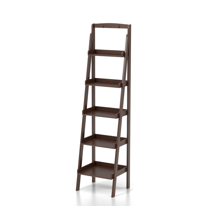 Stassel Contemporary Espresso Ladder Shelf