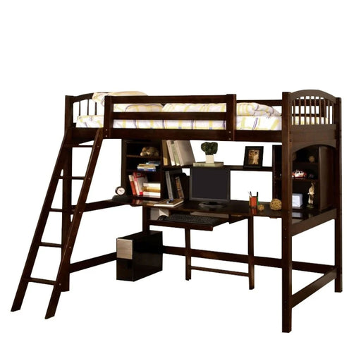 Hayden Mission Style Espresso Finish Youth Twin Size Loft Bed