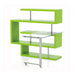 Kylo Green & Chrome Convertible Bookshelf to Glass Top L-Shape Desk