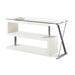 Elona Chrome & Tempered Glasstop High Gloss Convertible Office Desk