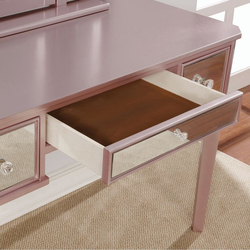 Myler Contemporary 2-Piece Mirrored Multi-Drawer Vanity Table Set